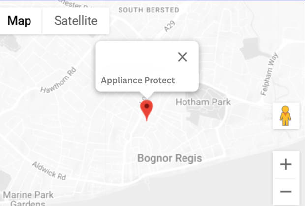 Map showing Appliance Protect in Bognor